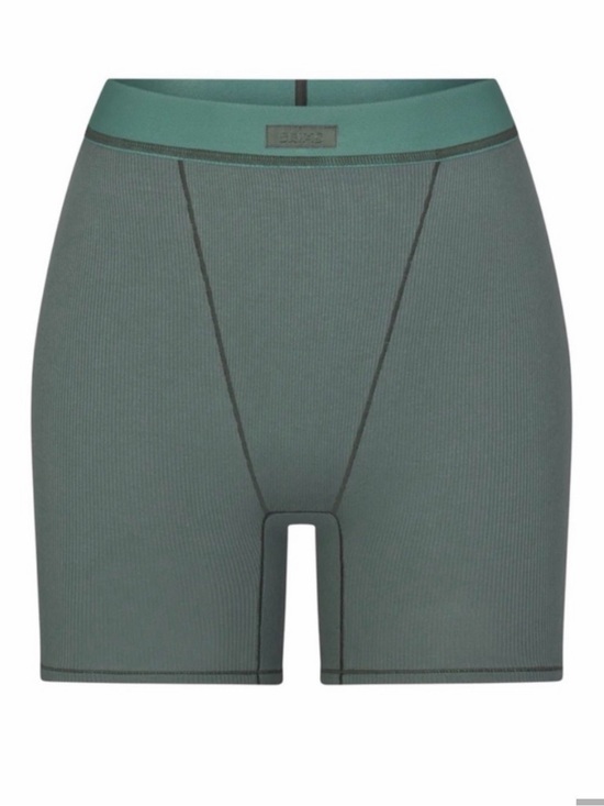 SKIMS Pants - SKIMS cotton rib green Shorts